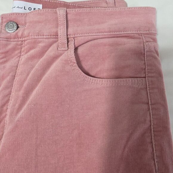 LOFT Soft Dusty Rose Corduroy Slim Pant - Size 10 / 30 - Picture 3 of 11